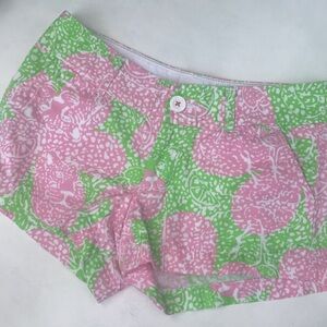 Lilly Pulitzer Mimosa Citrus Bright Pink & Green The Walsh Short size 0 XS